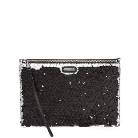 Rebecca minkoff large sequined leather clutch NWT - Picture 3 of 6